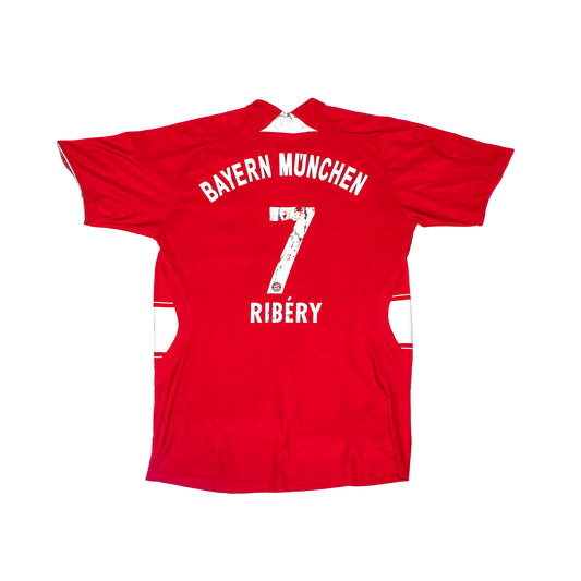 Maillot vintage Bayern Munich domicile 2007-2008 Ribéry 7 Adidas Taille 16ans