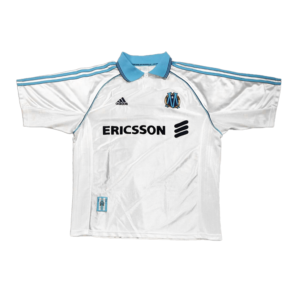 Maillot vintage domicile du centenaire de l'Olympique de Marseille, saison 1998-1999 taille XL