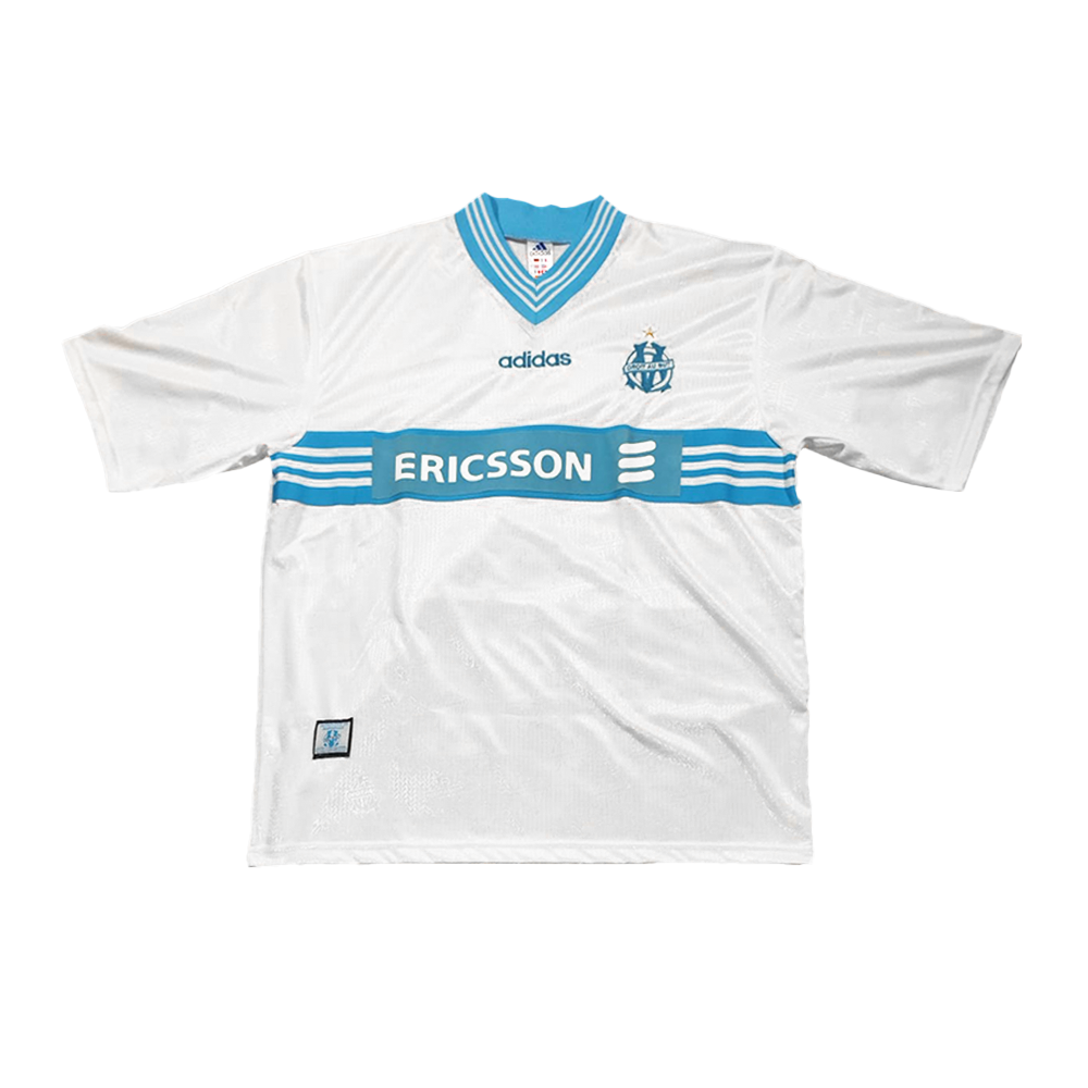 Maillot vintage domicile de l'Olympique de Marseille, saison 1997-1998 taille XL